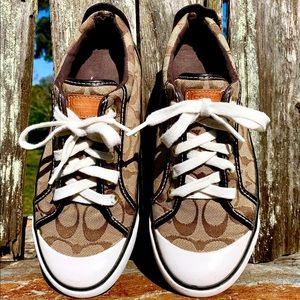 Coach Tennis Shoes Sneakers Brown Gold - Size 8.5
